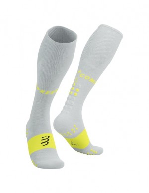 Compressport Full Socks Oxygen High Socks Heren Wit Geel | GNYHZ-2638