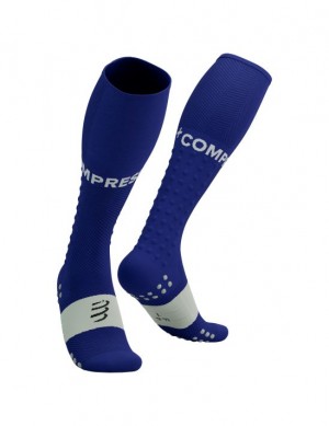 Compressport Full Socks Run Loopsokken Heren Blauw | DOMEA-5041