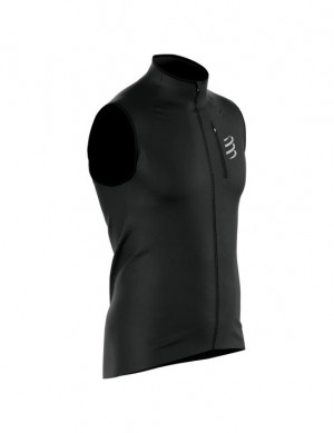 Compressport Hurricane Windproof Vest M Hardloopjack Heren Zwart | ONPQS-3405