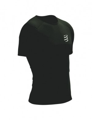 Compressport Performance SS Tshirt M Hardloopshirts Heren Zwart Wit | MCBKO-8209