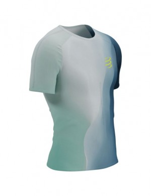 Compressport Performance SS Tshirt M Hardloopshirts Heren Blauw | ZKVAP-5498