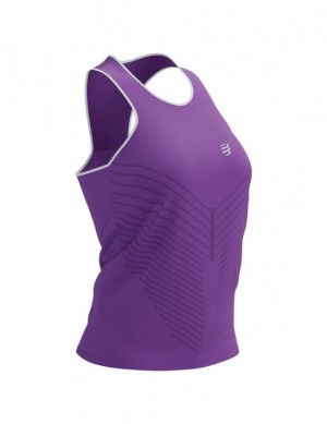 Compressport Performance Singlet W T-shirts Unisex Paars | EWVNS-2874