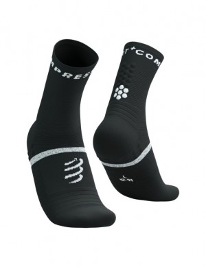 Compressport Pro Marathon Socks V2.0 Loopsokken Heren Zwart Wit | QKZIF-2169