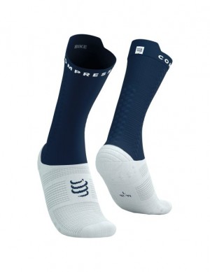 Compressport Pro Race Socks v4.0 Bike Sokken Unisex Wit | FEXPT-0539