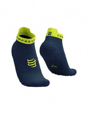 Compressport Pro Race Socks v4.0 Run Low Loopsokken Heren Groen | GUINC-5629