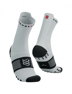 Compressport Pro Race Socks v4.0 Trail Sokken Unisex Wit Zwart | ZYQBG-4508