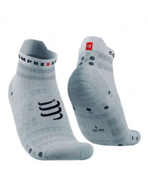 Compressport Pro Race Socks v4.0 Ultralight Run Low Loopsokken Heren Wit | EPFUO-6497