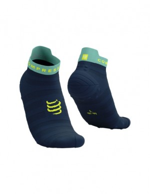 Compressport Pro Race Socks v4.0 Ultralight Run Low Loopsokken Heren Blauw | WJTNR-6813