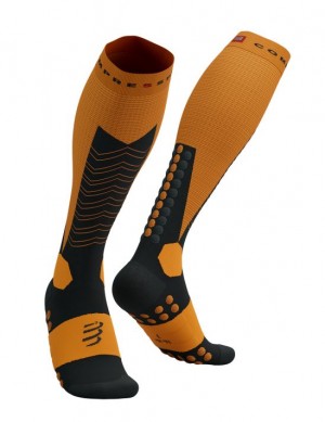 Compressport Ski Mountaineering Full Socks High Socks Heren Zwart | WDCZG-0237