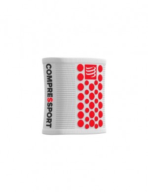 Compressport Sweatbands 3D.Dots Accessoires Unisex Wit Rood | NLJYW-7342