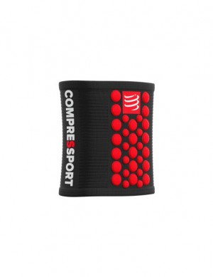 Compressport Sweatbands 3D.Dots Accessoires Unisex Zwart Rood | SIVTB-8593