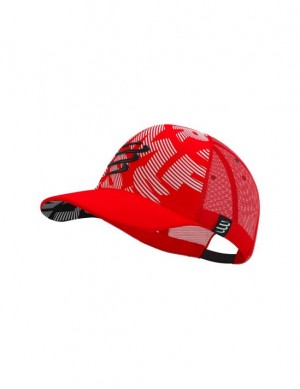 Compressport Trucker Cap Caps Heren Rood Wit | AUSBD-0783