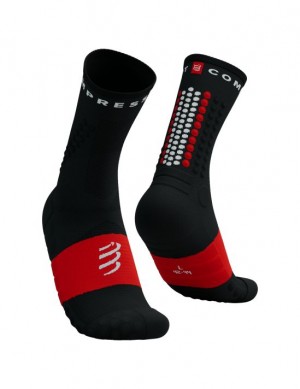 Compressport Ultra Trail Socks V2.0 Loopsokken Heren Zwart Rood | TFZUB-2415