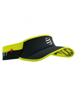 Compressport Visor Ultralight Flash Caps Unisex Zwart Geel | ISGKU-3982