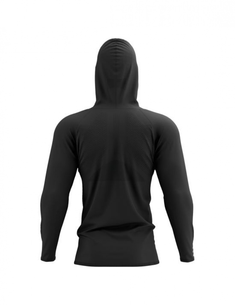 Compressport 3D Thermo Seamless Hoodie Zip Hoodie Heren Zwart | TAVNY-7586