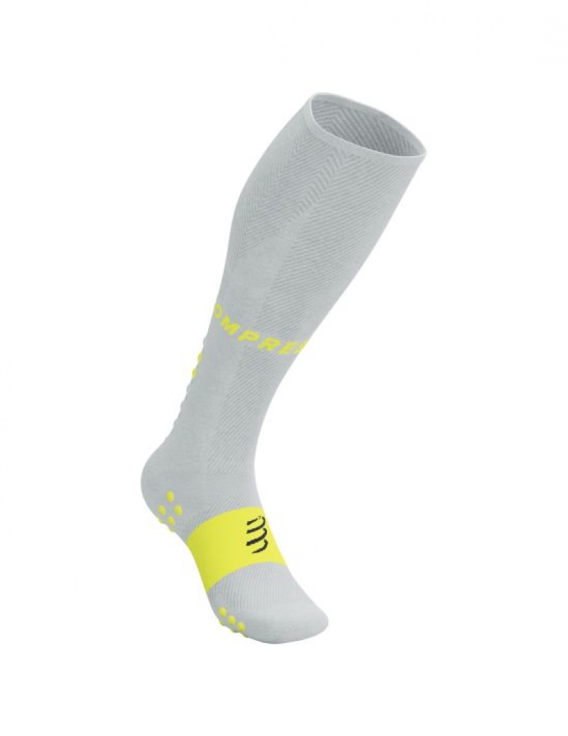 Compressport Full Socks Oxygen High Socks Heren Wit Geel | GNYHZ-2638