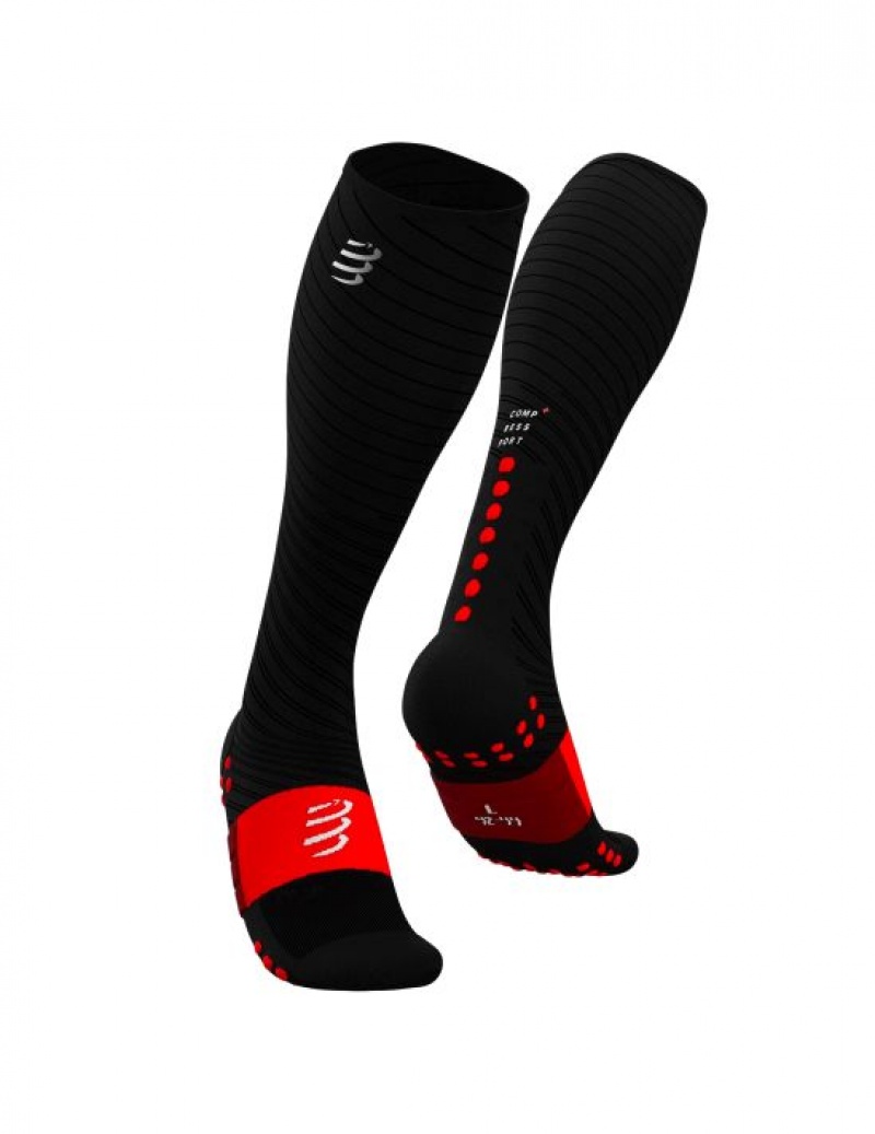 Compressport Full Socks Recovery High Socks Heren Zwart | OSFVH-2403