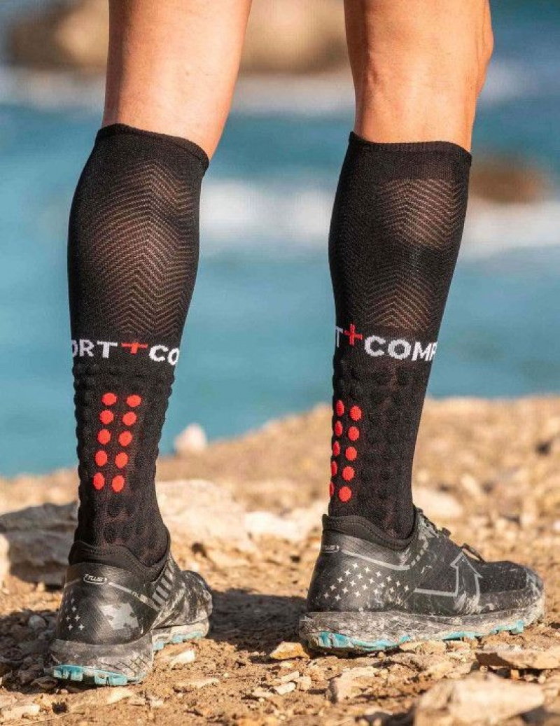 Compressport Full Socks Run High Socks Heren Zwart | MCUVR-9068