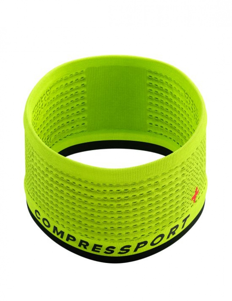 Compressport Headband On/Off Flash Accessoires Heren Geel Zwart | TIPKV-0241