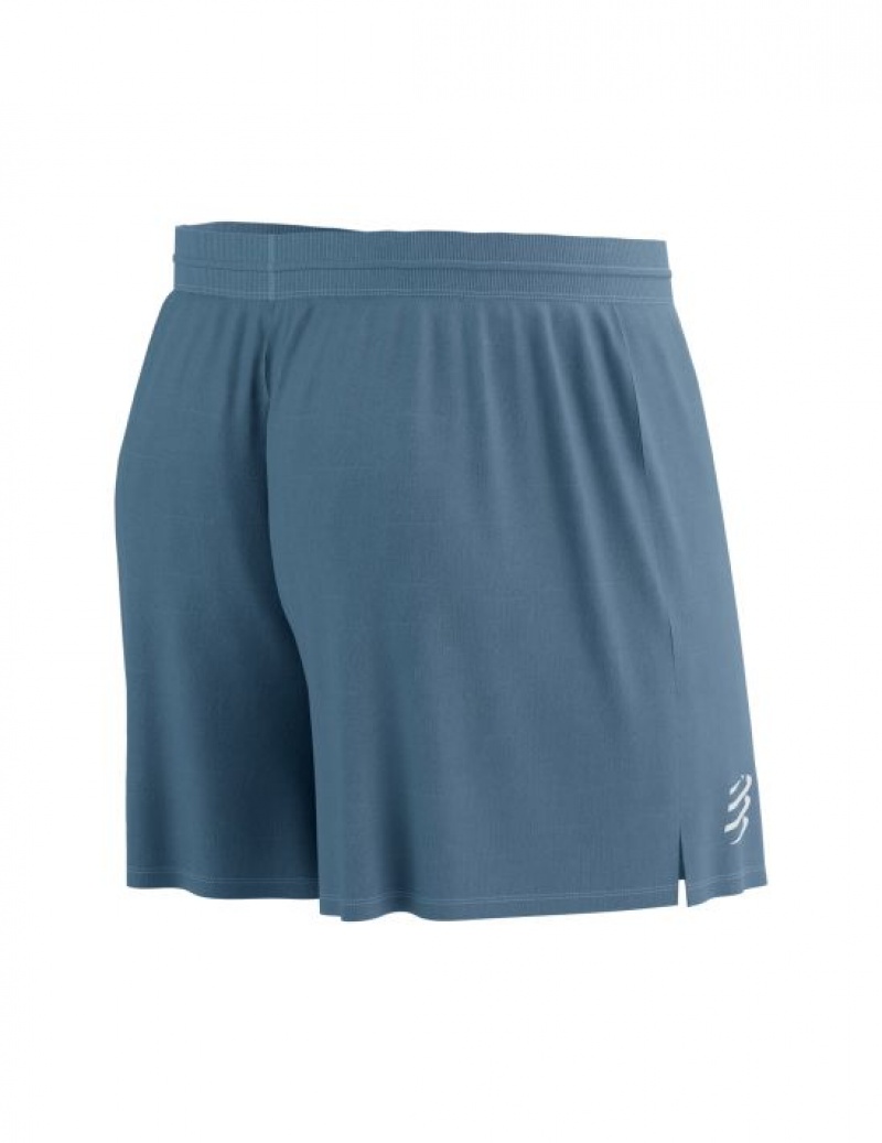 Compressport Performance Kort Hardloopshorts Heren Blauw | VDUQO-5073