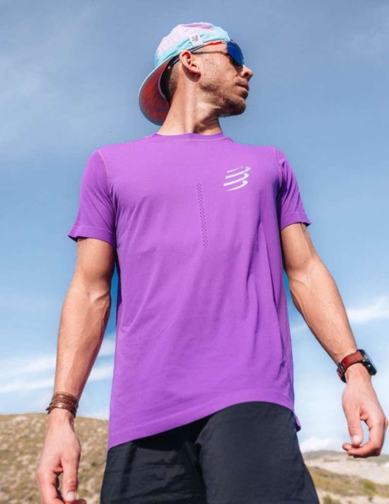 Compressport Performance SS Tshirt M T-shirts Heren Paars | EPBIV-4028