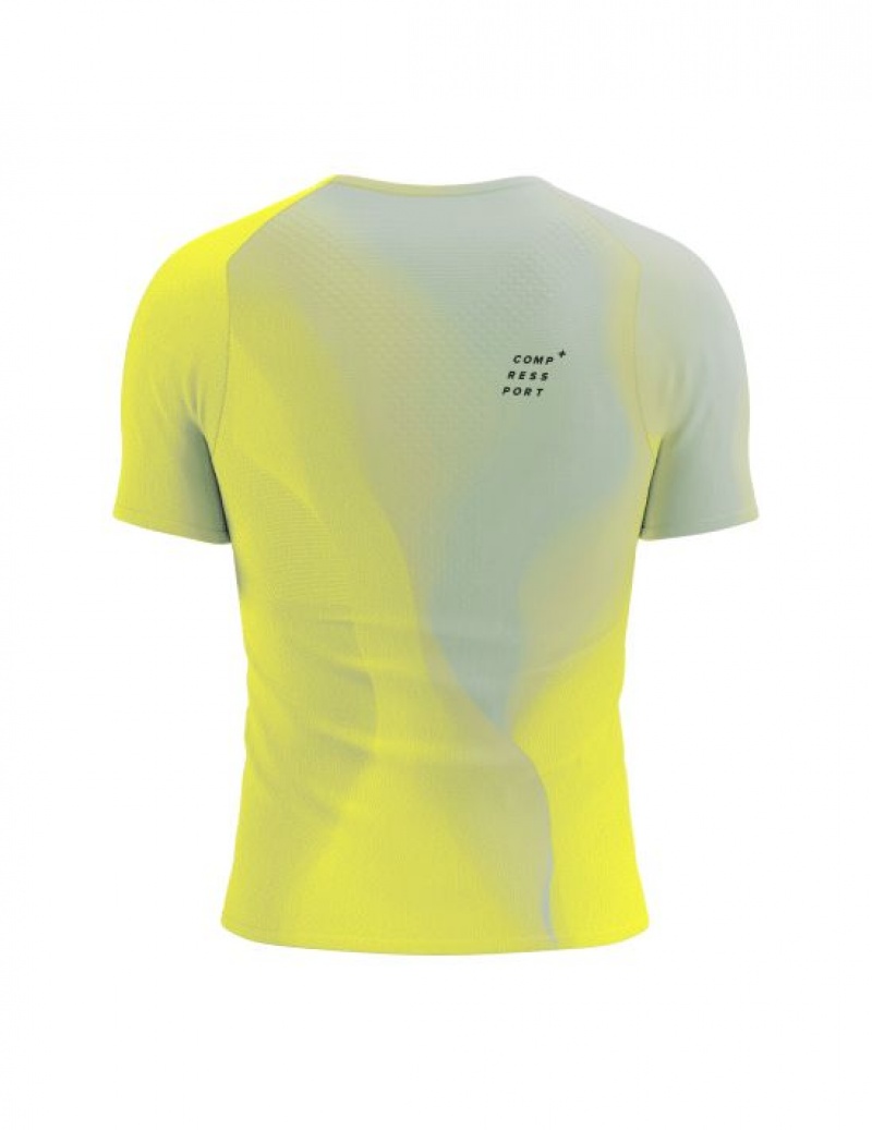 Compressport Performance SS Tshirt M T-shirts Heren Geel | ZPFYD-6875