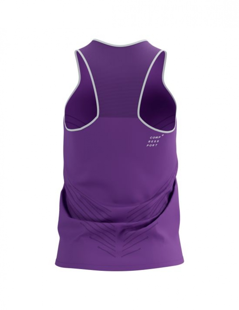 Compressport Performance Singlet W Hardloopshirts Heren Paars | AICJM-4937