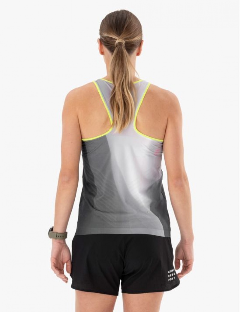 Compressport Performance Singlet W T-shirts Unisex Zwart Wit | BPZHE-3482