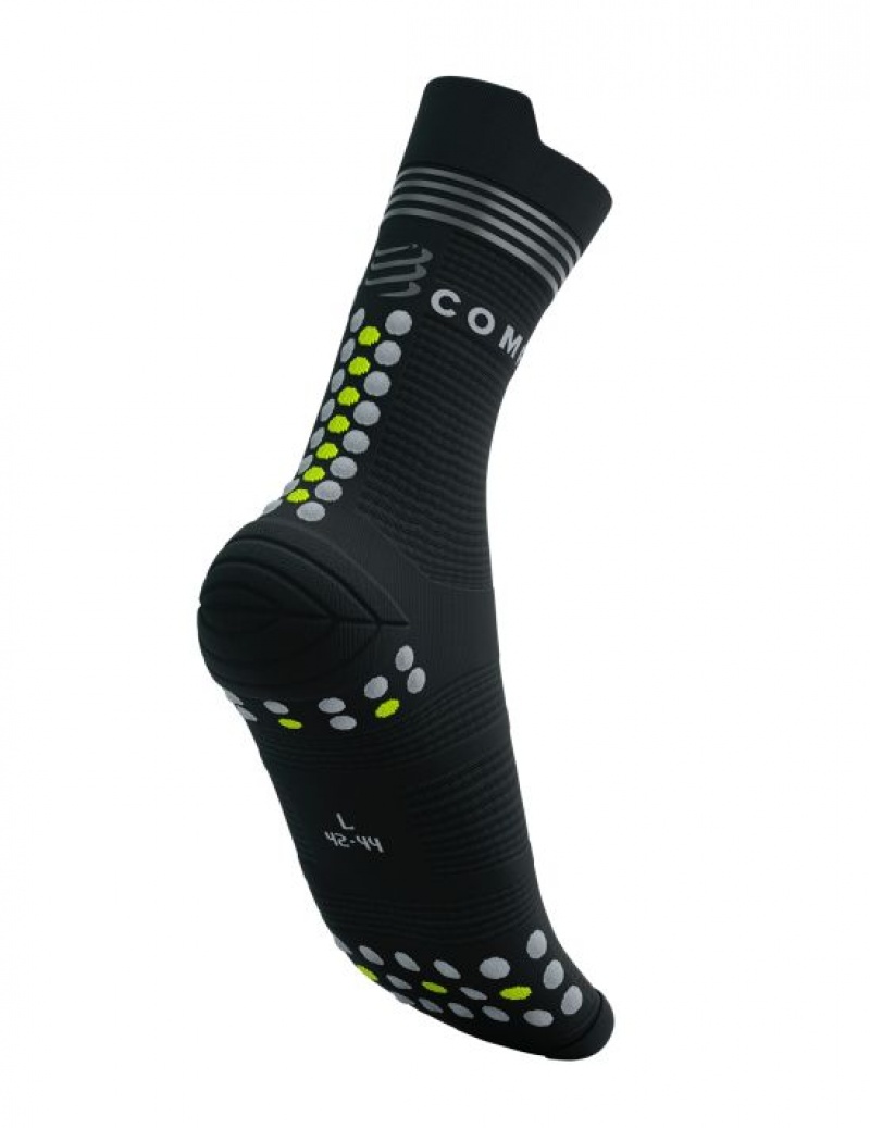 Compressport Pro Race Socks V4.0 Run High Flash Accessoires Unisex Zwart Geel | QAJZN-5043