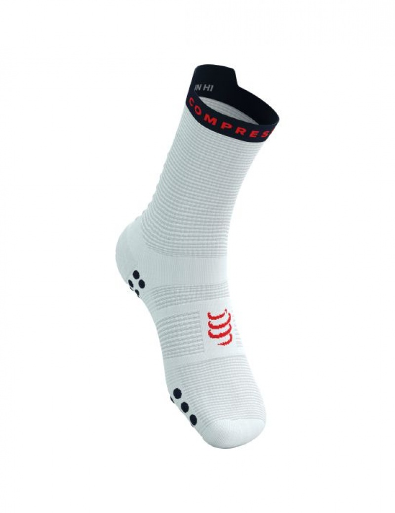 Compressport Pro Race Socks v4.0 Run High Loopsokken Heren Wit | LPIGW-8159