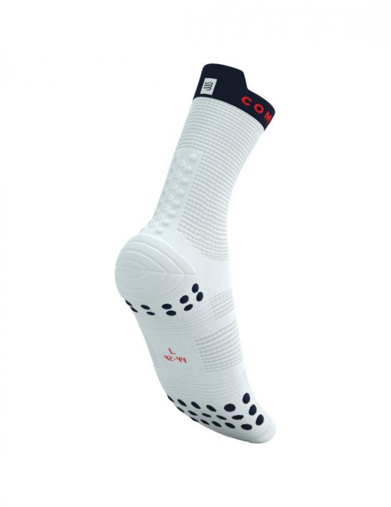 Compressport Pro Race Socks v4.0 Run High Loopsokken Heren Wit | LPIGW-8159