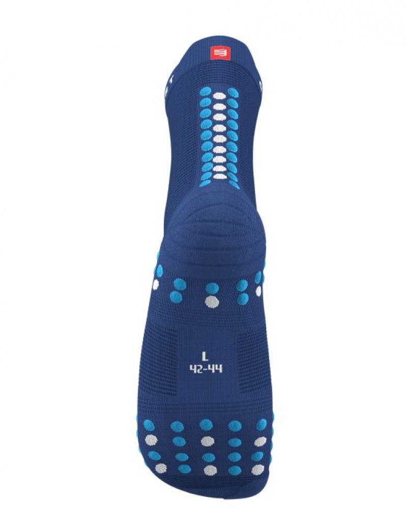 Compressport Pro Race Socks v4.0 Run High Loopsokken Heren Blauw | CTZLB-2483