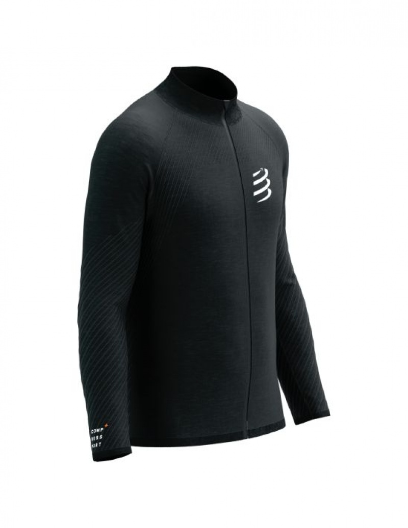 Compressport Seamless Zip Sweatshirt Hardloopjack Heren Zwart | BLFMS-4180