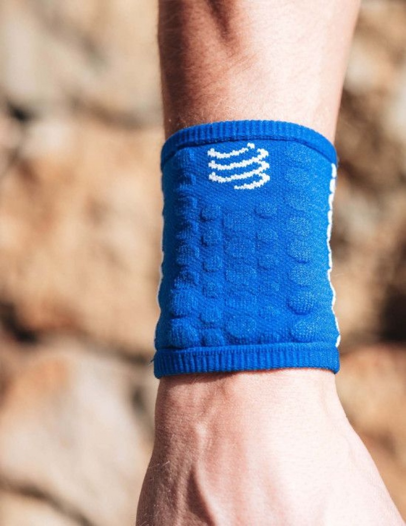 Compressport Sweatbands 3D.Dots Wrist Sweatbands Heren Blauw Wit | BTFZV-3970