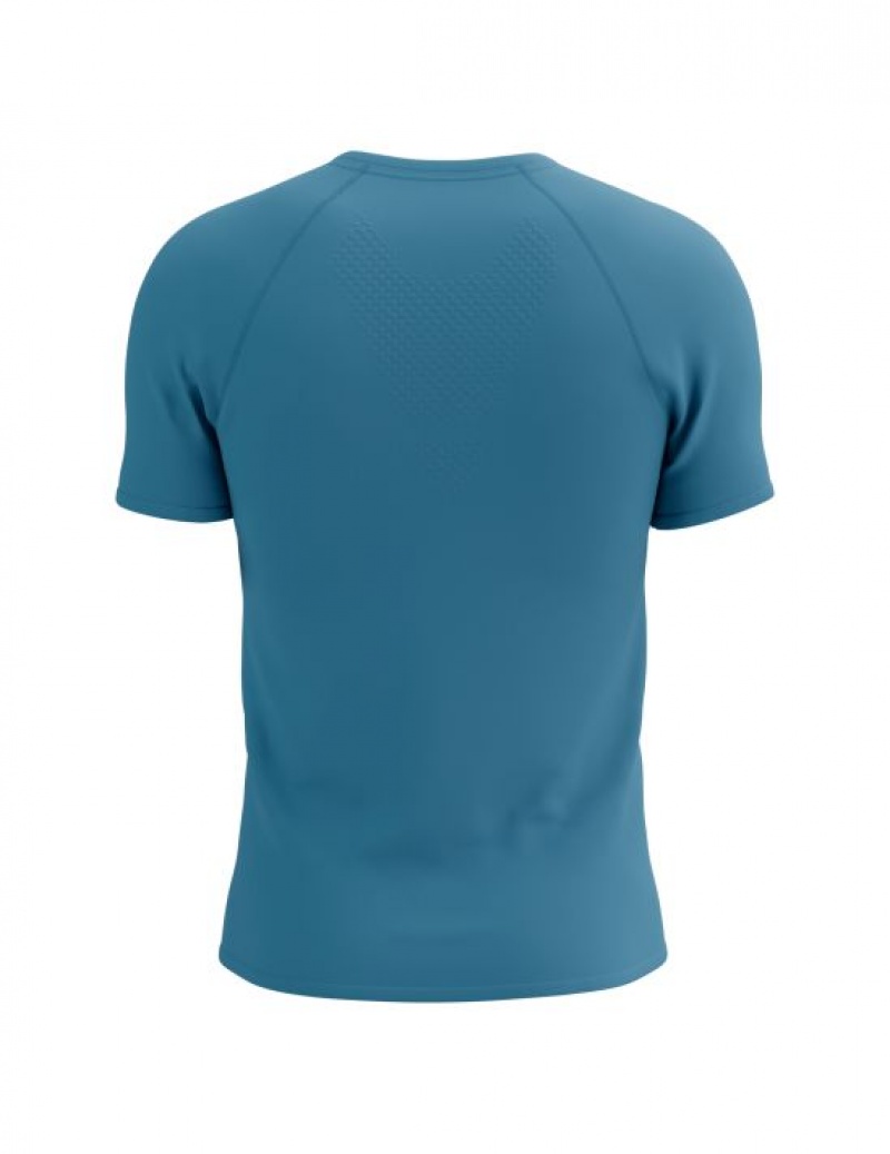 Compressport Training SS Logo Tshirt M T-shirts Heren Blauw | KCPBV-4980